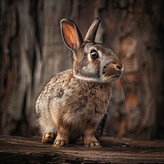 Fototapeta premium rabbit isolated on wooden background