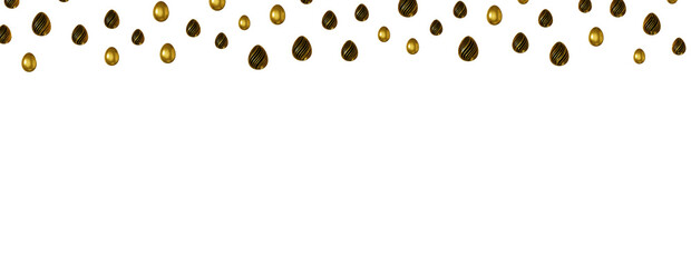 Spring Easter web sale banner with gold luxury
