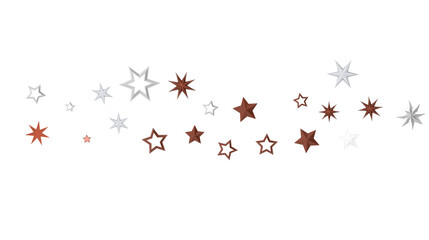 Twinkling Christmas Descent: Striking 3D Illustration Showcasing Falling Festive Twinkling Stars