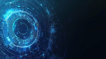 Fototapeta premium Abstract Futuristic Interface with Glowing Blue Circles and Lines