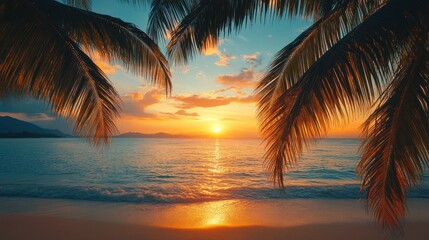 Fototapeta premium Sunset Paradise on Tropical Beach