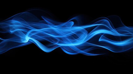 Obraz premium Abstract blue smoke creating mesmerizing wave effects, perfect for an artistic and stylish background.