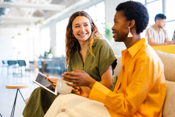 Businesswomen Working Together Modern In Office