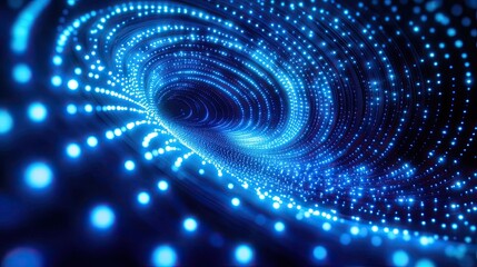 vBlue circle wave pattern with abstract LED light dots, creating a mesmerizing background.