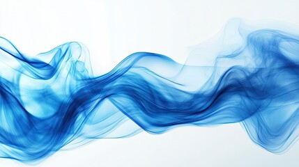 Fototapeta premium Blue smoke in abstract wave forms, providing a visually striking and artistic background.