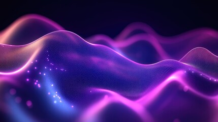Obraz premium Dynamic ultraviolet waveforms glowing brightly, ideal for texture mapping.