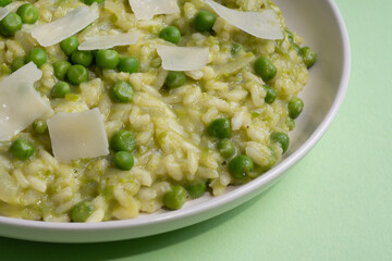 Green Pea Risotto Closeup