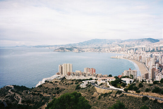 View on a city and sea from the mountain