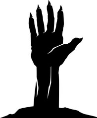 Hand zombie icon. Halloween symbol. Grunge style.