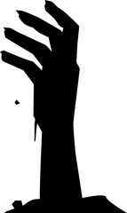 Hand of zombie icon. Halloween symbol. Silhouette icon.