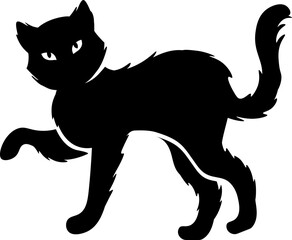 Cat icon. Halloween symbol. Grunge style.
