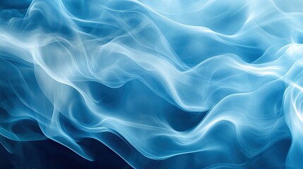 Obraz premium Fluid blue smoke with abstract wave patterns, offering an ethereal and artistic background.