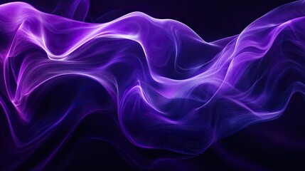 Neon purple waves flowing gracefully, forming an abstract and captivating background.