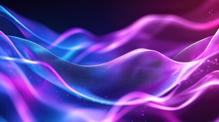 Fototapeta premium Radiant wave shapes in ultraviolet, creating a stunning background with copy space.