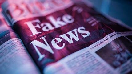 Obraz premium a newspaper with the headline Fake News