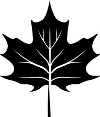 Maple leaf icon. Autumn leaf symbol. Silhouette style.
