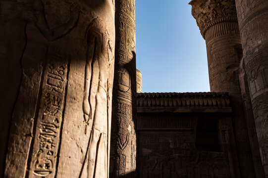 Carved Column Detail, Kom Ombo, travelling Egypt