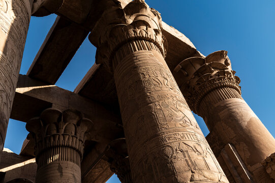 Carved Column Detail, Kom Ombo, travelling Egypt