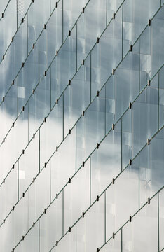 Glass facade of modern building