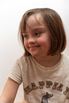 Girl With Down Syndrome Smiling

