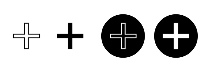 Obraz premium Plus Icon vector isolated on white background. Add plus icon. Addition sign. Medical Plus icon