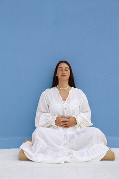 woman in lotus pose