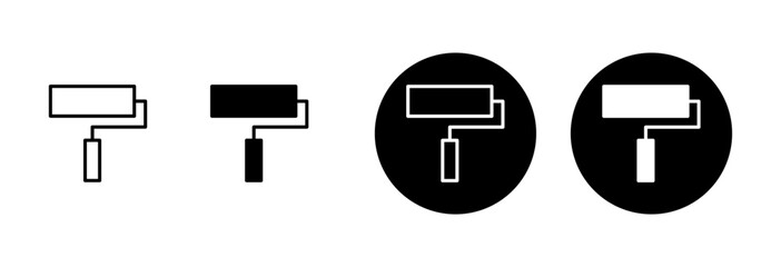 Paint icon vector isolated on white background. Paint brush vector icon. Paint roller icon