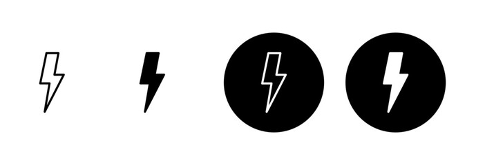 Lightning icon vector isolated on white background. Bolt icon vector. Energy and thunder electric icon