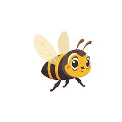 Fototapeta premium Animated honey bee character on transparent background