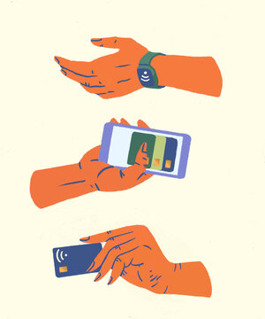 Variability of Contactless payment methods illustration concept
