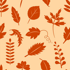 Seamless pattern with autumn leaves