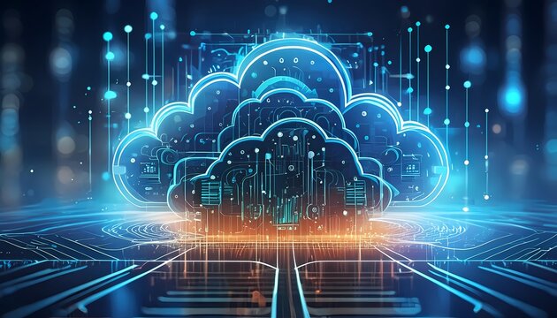 An abstract representation of cloud computing infrastructure