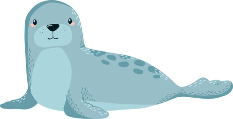 Adorable Winter Seal Illustration