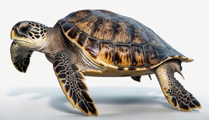 Fototapeta premium Sea turtle swimming gracefully in a clear ocean water