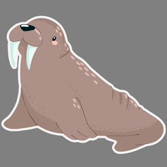 Adorable Winter Walrus Illustration
