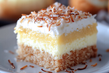 トロピカルな味、ココナッツカスタードケーキ