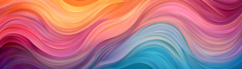 Fototapeta premium Vibrant abstract background with flowing waves of pink, orange, purple, and blue colors, ideal for artistic and creative designs.