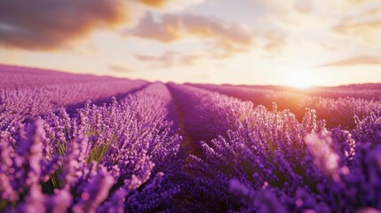 Fototapeta premium Lavender fields emitting a calming fragrance