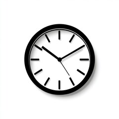 Modern Black and White Clock Icon - Time Symbol on White Background