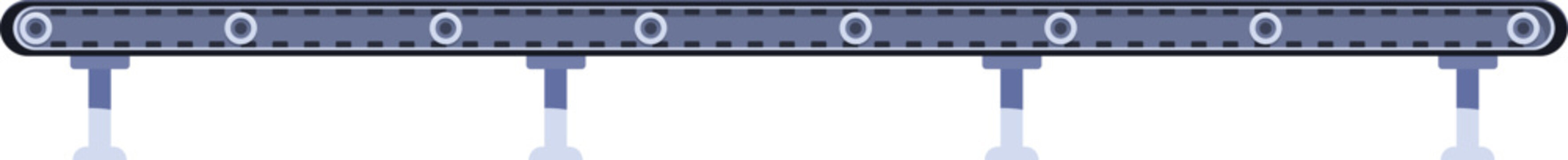 Empty industrial conveyor belt moving through the production line in a factory