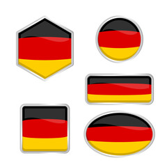 Germany flag with various shapes vector eps for design element, decoration, banner, emblem, promotion, event, holiday, social media post, icon, poster, etc. Editable and scalable.