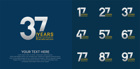 anniversary logotype style with silver and orange color can be use for company celebration event