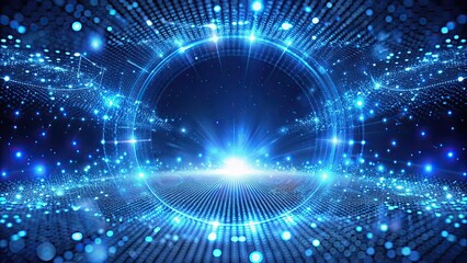 Fototapeta premium Holographic blue futuristic technology particle background, futuristic, holographic, blue, technology, particle
