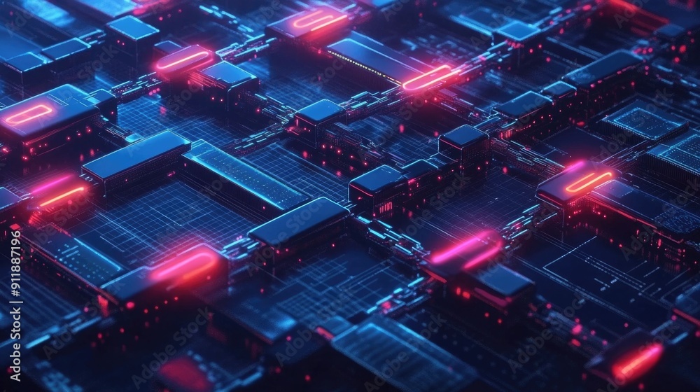 Poster secure digital ledger blockchain technology flat design abstract futuristic backdrop with geometric 