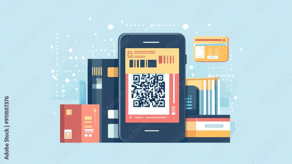 Poster of a mobile wallet with qr code scanning feature for seamless and secure digital payment transaction