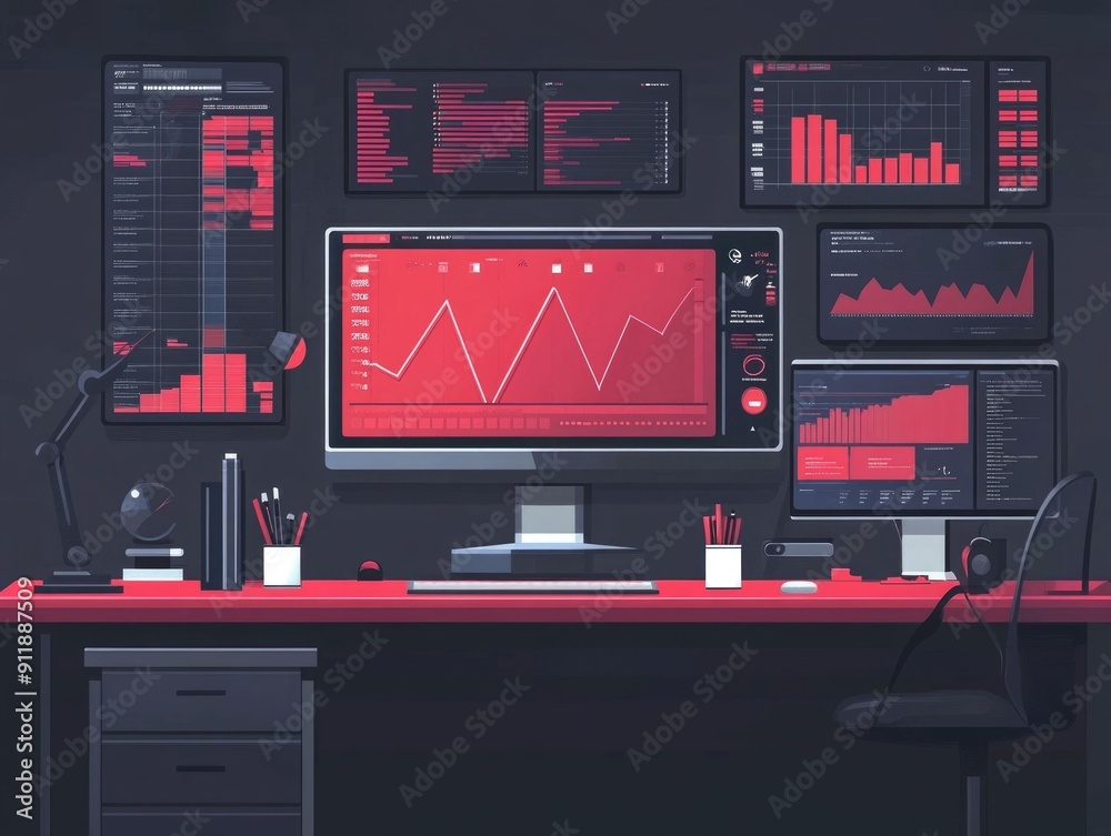 Poster financial data analysis dashboard with real time monitoring and visualization for business insights 