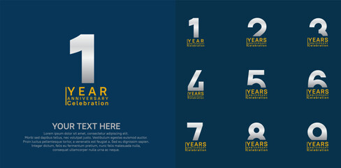 anniversary logotype style with silver and orange color can be use for company celebration event