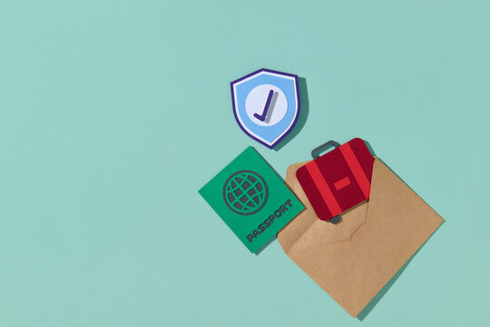 Travel Preparation with Passport and Luggage paper cutout