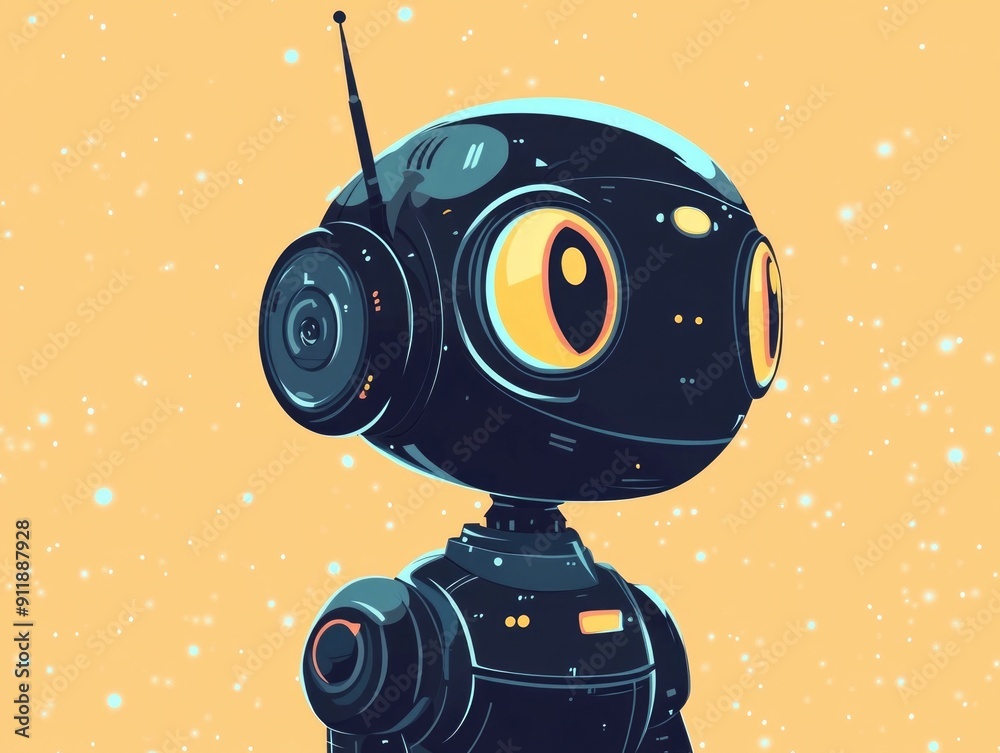 Poster ai powered chatbot automation for efficient customer service solutions flat design of a futuristic c