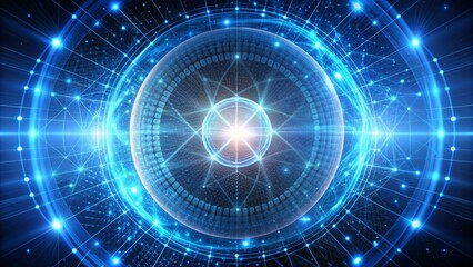 Obraz premium Futuristic technology concept with glowing quantum nexus core, futuristic, technology, quantum, glowing, core